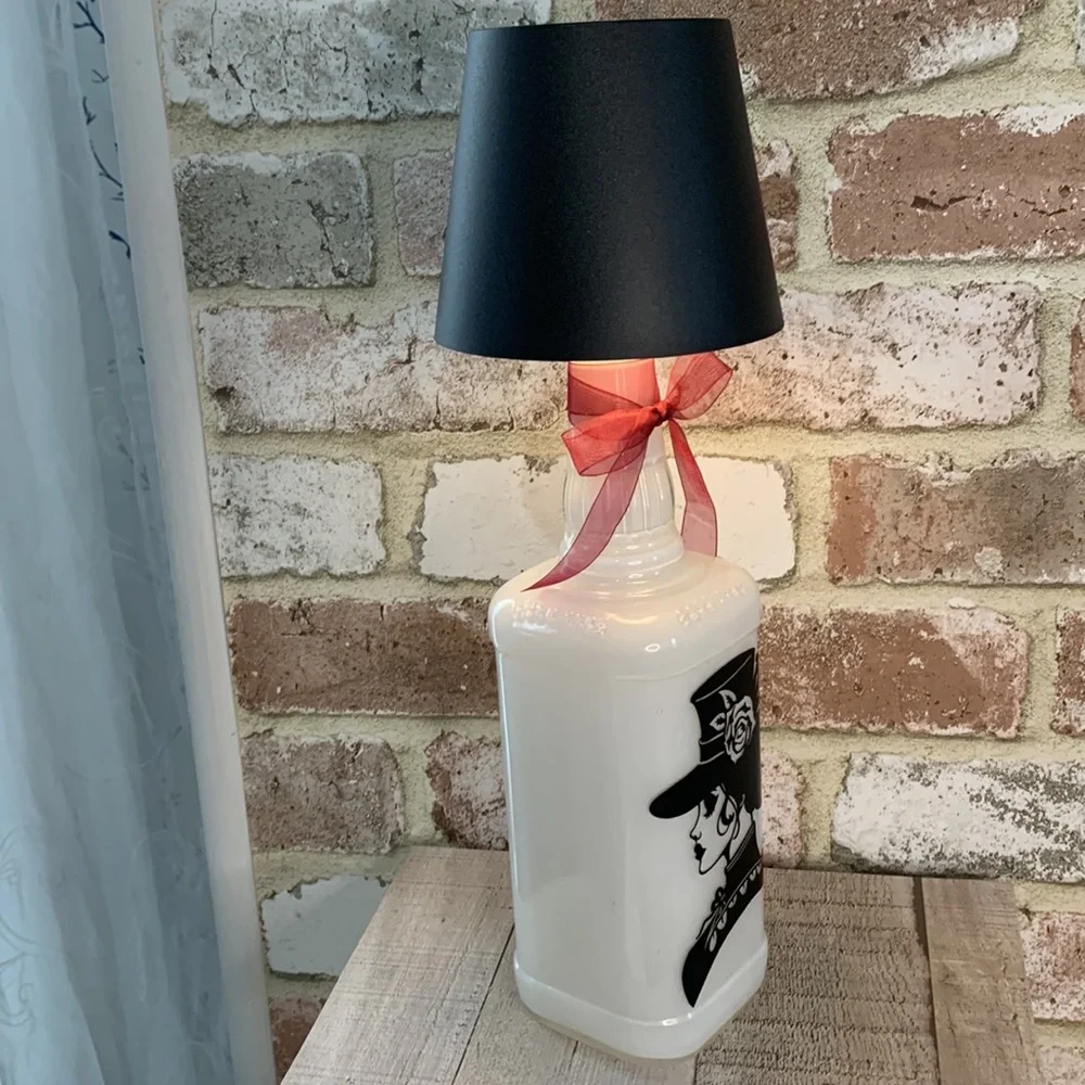 Hand Crafted Victorian spirit bottle, touch lantern